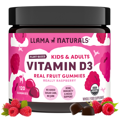 Kids & Adults Vitamin D3 - Raspberry (Organic) - 120 Count